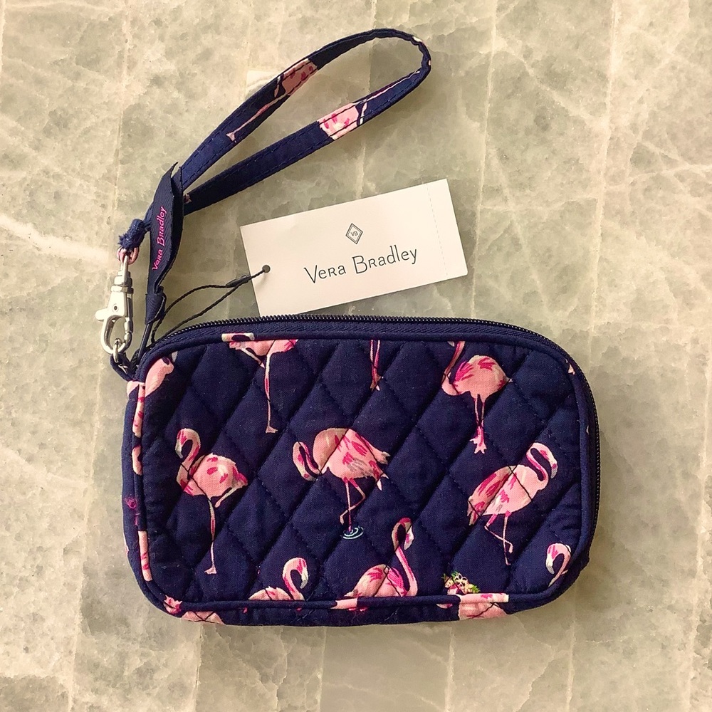 NWT 🦩Vera Bradley Flamingo Fiesta Tech Case Wristlet
